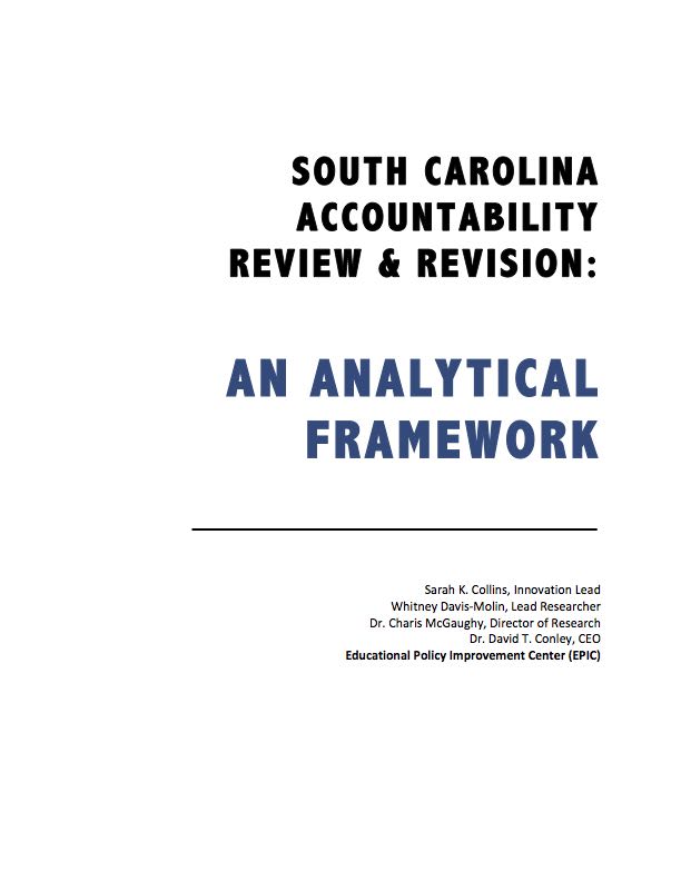 EPIC engaged in a three-part research initiative, conducting an environmental scan to understand the current policy context of South Carolina and to identify “peer state” accountability models, designing and facilitating a series of regional meetings to elicit the values and priorities of stakeholders in the education system, and constructing an analytical framework based on findings from those stakeholder meetings.
