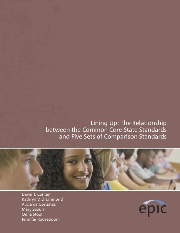 EPIC completed an alignment study on the Common Core State Standards. The study determines the extent of correspondence (alignment) between the exit level Common Core State Standards and each of five sets of existing standards.
