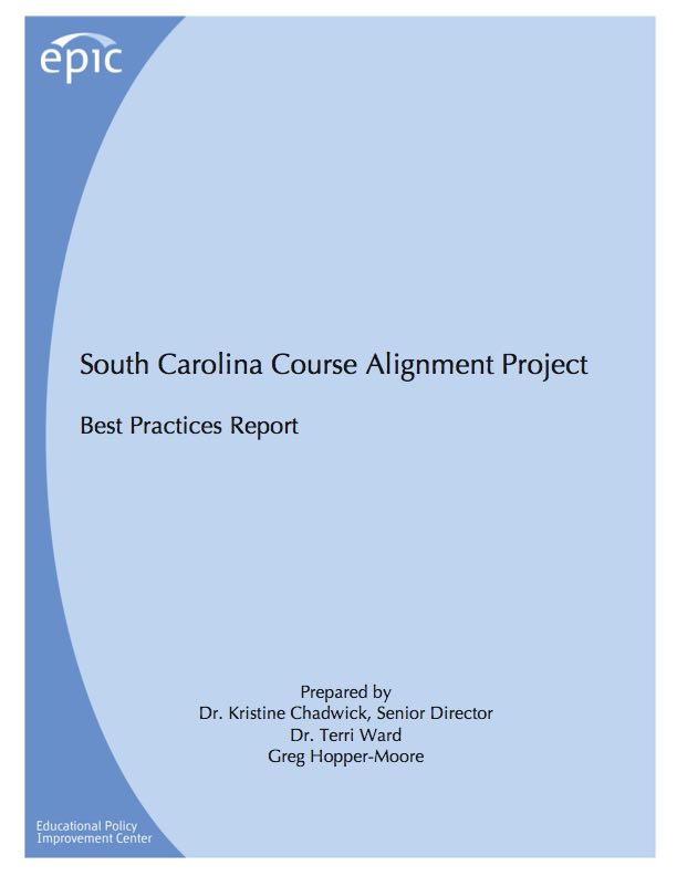 This report summarizes EPIC’s work with the South Carolina Course Alignment Project from 2008 to 2014. In particular, the report highlights best practices in course alignment and professional development activities conducted over the course of the project.