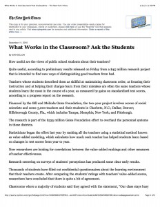 What Works in the Classroom? Ask the Students