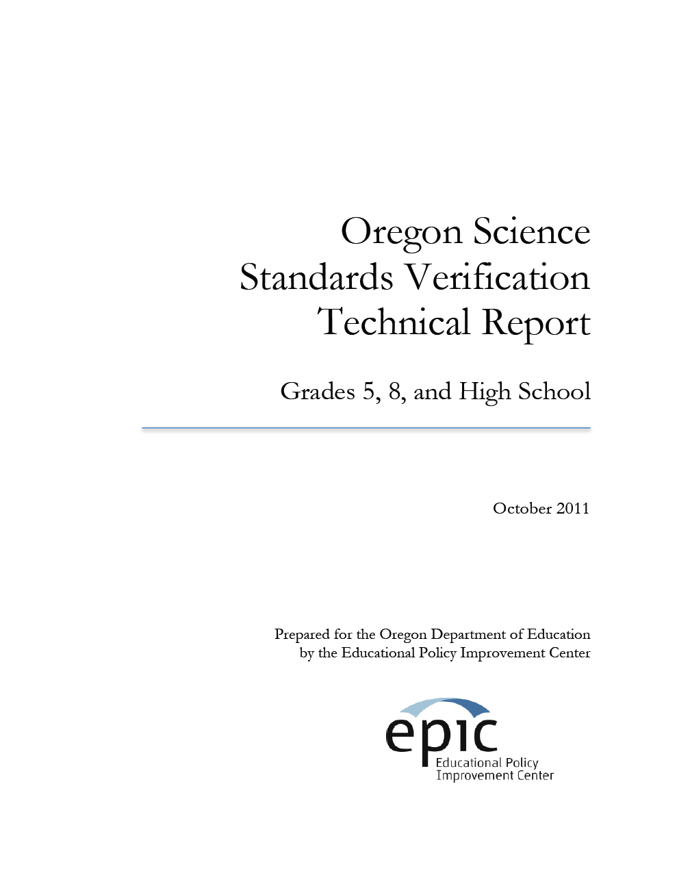 technical report cover page
