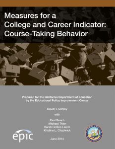 Measures for a College and Career Indicator: Course-Taking Behavior