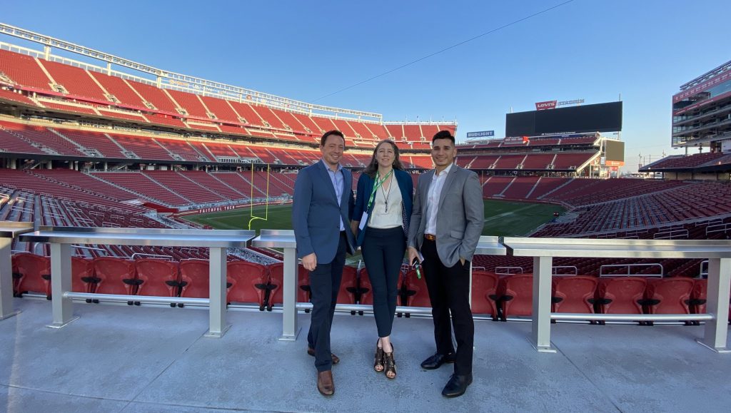 Dr. Matt Coleman, Michelle Liebhardt, and Dr. Michael Corral at Levis Stadium